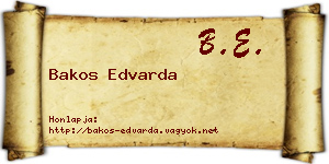 Bakos Edvarda névjegykártya